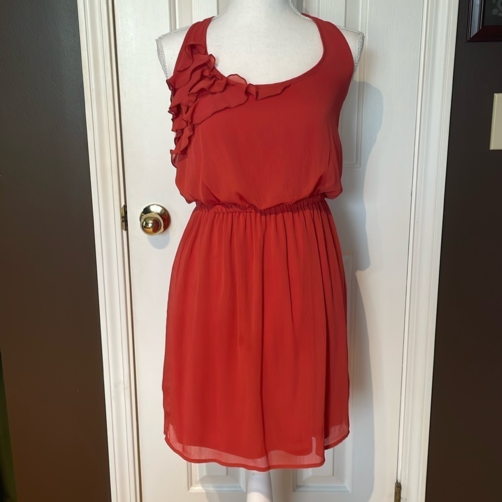 Xhilaration Ruffled Orange Halter Style Dress